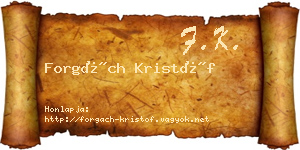 Forgách Kristóf névjegykártya