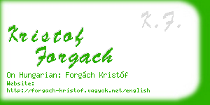 kristof forgach business card