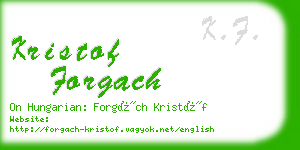 kristof forgach business card